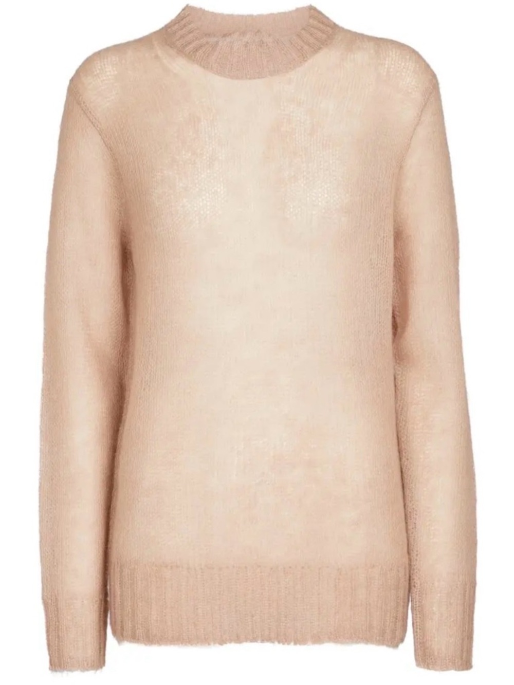 Dynamite Crewneck Mohair Sheer Granola Sweater Soft Goblin Pink Blush Sz Small